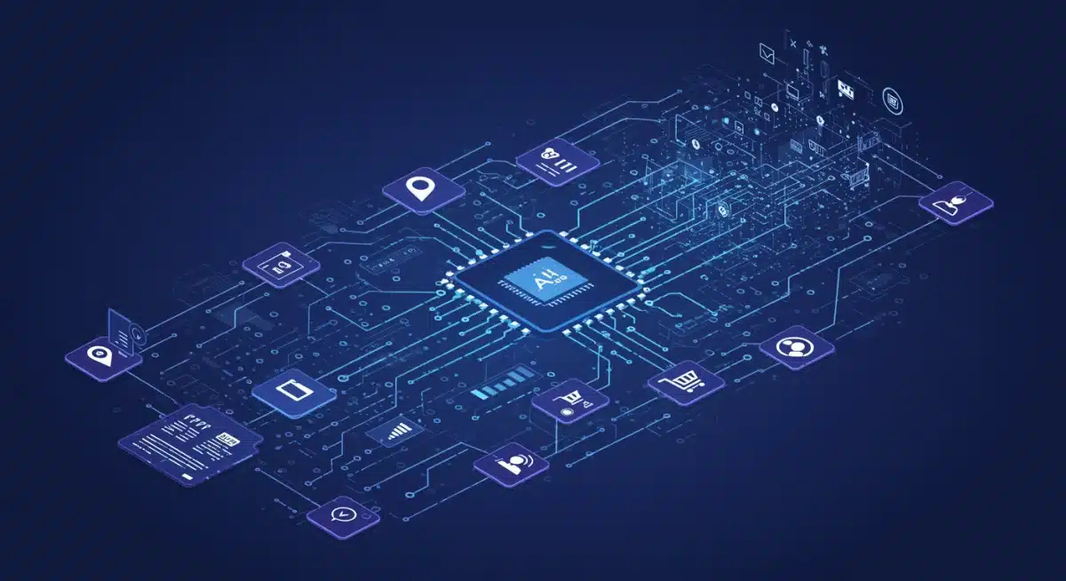 AI algorithm analyzing customer data for personalized flyers