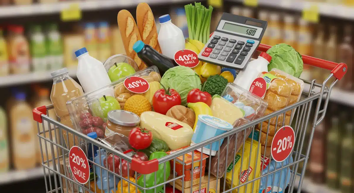 Smart shopping cart with discounted groceries