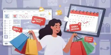 Person with shopping bags celebrating early access to 2025 seasonal sales