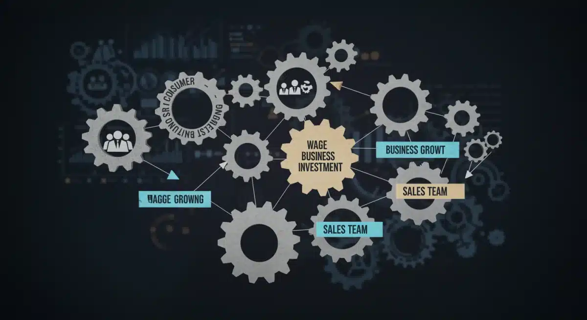 Interconnected economic gears showing impact on sales performance