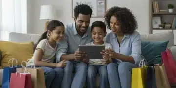 Family reviewing daily deals on tablet for household savings in 2025