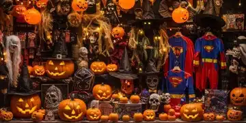 Halloween decorations and costumes on sale in October 2025