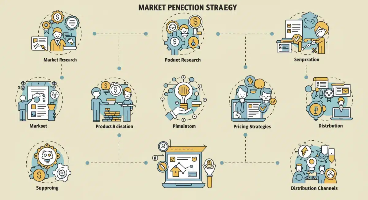 Infographic detailing essential steps for effective market penetration strategies.