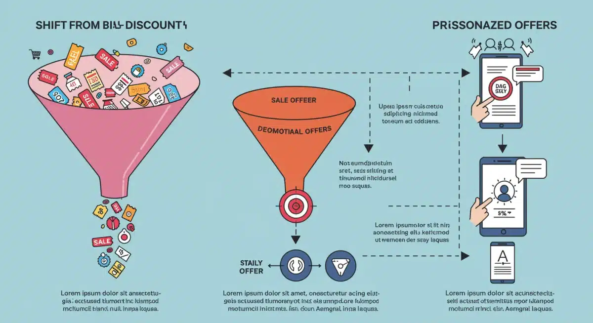 Infographic showing the evolution of daily deals from generic to personalized offers powered by AI.