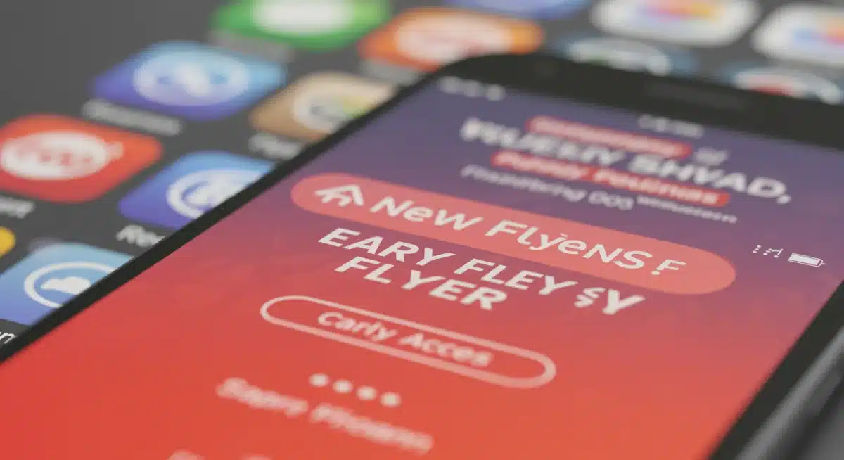 Smartphone showing early access weekly flyer notification