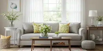 Spring Seasonal Sales 2025: Maximize Home Goods Savings Vibrant living room with spring decor purchased during sales