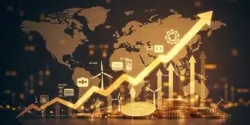 Dynamic financial chart showing investment growth in US sectors.