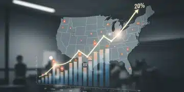 Strategic market growth chart over U.S. map, symbolizing 20% niche market penetration by 2025.
