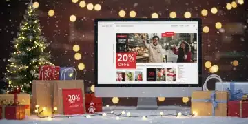 E-commerce website with winter sale items and 20% off banner